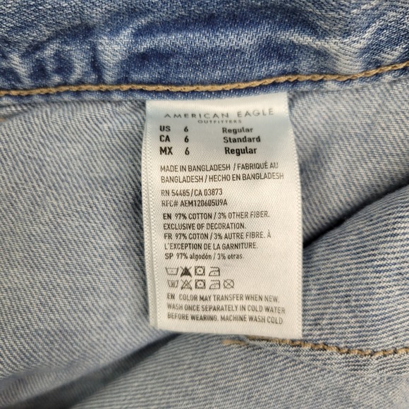 American Eagle Size 6 Joggers High Rise Carpenter Drawstring Light Ankle Jeans - Picture 4 of 11